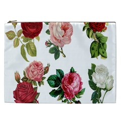 Roses-white Cosmetic Bag (xxl) by nateshop