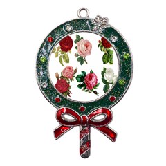 Roses-white Metal X Mas Lollipop with Crystal Ornament