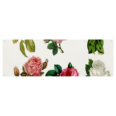 Roses-white Banner And Sign 12  X 4  by nateshop