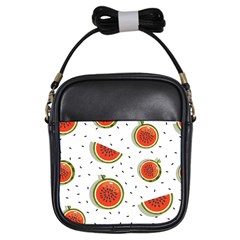Seamless Background Pattern With Watermelon Slices Girls Sling Bag by pakminggu