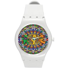 Dead Dancing Bears Grateful Dead Pattern Round Plastic Sport Watch (m) by Grandong