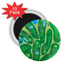 Golf Course Par Golf Course Green 2 25  Magnets (10 Pack) 