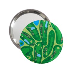 Golf Course Par Golf Course Green 2 25  Handbag Mirrors by Cowasu