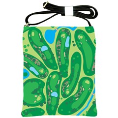Golf Course Par Golf Course Green Shoulder Sling Bag by Cowasu