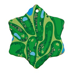 Golf Course Par Golf Course Green Ornament (snowflake) by Cowasu