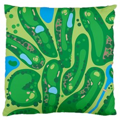 Golf Course Par Golf Course Green Large Cushion Case (one Side) by Cowasu