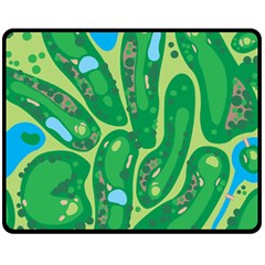 Golf Course Par Golf Course Green Two Sides Fleece Blanket (medium) by Cowasu