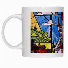 Beauty Stained Glass Castle Building White Mug