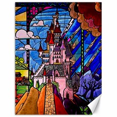 Beauty Stained Glass Castle Building Canvas 18  X 24  by Cowasu