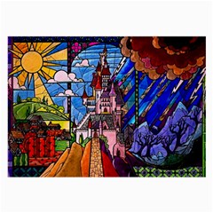Beauty Stained Glass Castle Building Large Glasses Cloth by Cowasu