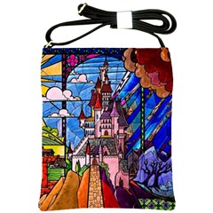 Beauty Stained Glass Castle Building Shoulder Sling Bag by Cowasu