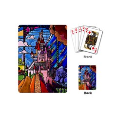 Beauty Stained Glass Castle Building Playing Cards Single Design (mini) by Cowasu