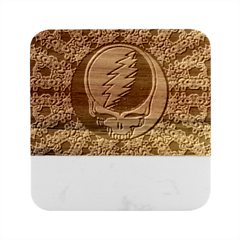 Gratefuldead Grateful Dead Pattern Marble Wood Coaster (square) by Cowasu