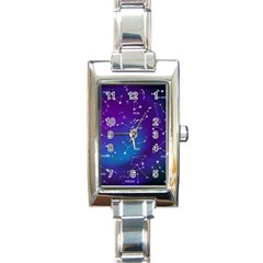 Realistic Night Sky With Constellations Rectangle Italian Charm Watch