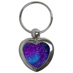 Realistic Night Sky With Constellations Key Chain (heart) by Cowasu