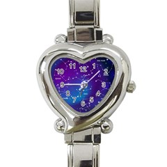 Realistic Night Sky With Constellations Heart Italian Charm Watch