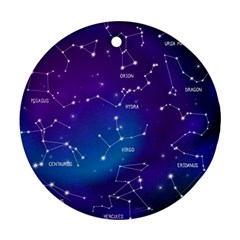 Realistic Night Sky With Constellations Round Ornament (two Sides)