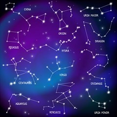 Realistic Night Sky With Constellations Play Mat (square) by Cowasu