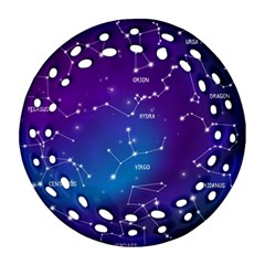 Realistic Night Sky With Constellations Ornament (round Filigree) by Cowasu