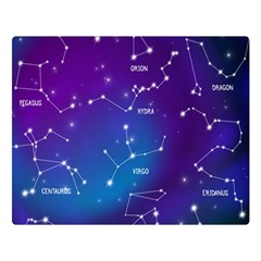 Realistic Night Sky With Constellations Two Sides Premium Plush Fleece Blanket (large) by Cowasu