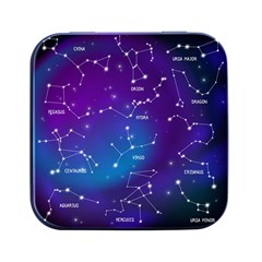 Realistic Night Sky With Constellations Square Metal Box (black) by Cowasu