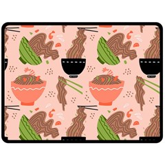 Japanese Street Food Soba Noodle In Bowl Pattern Two Sides Fleece Blanket (large)