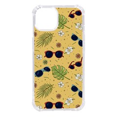 Seamless Pattern Of Sunglasses Tropical Leaves And Flower Iphone 14 Tpu Uv Print Case