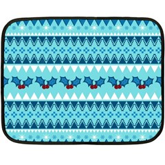 Blue Christmas Vintage Ethnic Seamless Pattern Two Sides Fleece Blanket (mini) by Bedest