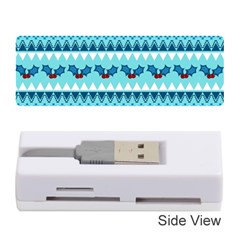 Blue Christmas Vintage Ethnic Seamless Pattern Memory Card Reader (stick)