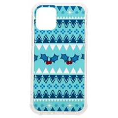 Blue Christmas Vintage Ethnic Seamless Pattern Iphone 12 Mini Tpu Uv Print Case	 by Bedest