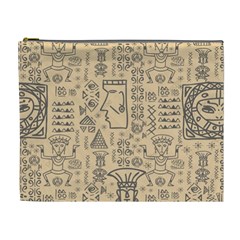 Aztec Tribal African Egyptian Style Seamless Pattern Vector Antique Ethnic Cosmetic Bag (XL)