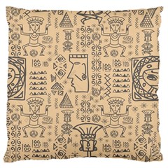 Aztec Tribal African Egyptian Style Seamless Pattern Vector Antique Ethnic Standard Premium Plush Fleece Cushion Case (Two Sides)