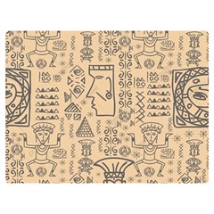 Aztec Tribal African Egyptian Style Seamless Pattern Vector Antique Ethnic Two Sides Premium Plush Fleece Blanket (Extra Small)