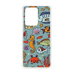 Cartoon Underwater Seamless Pattern With Crab Fish Seahorse Coral Marine Elements Samsung Galaxy S20 Ultra 6 9 Inch Tpu Uv Case by Bedest