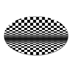 Art-optical-black-white-contrast Oval Magnet