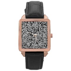 Flame Fire Pattern Digital Art Rose Gold Leather Watch  by Bedest