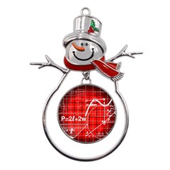 Geometry-mathematics-cube Metal Snowman Ornament