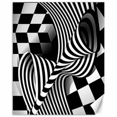 Op-art-black-white-drawing Canvas 11  X 14  by Bedest