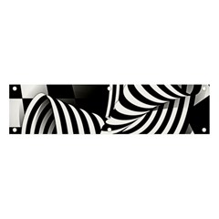 Op-art-black-white-drawing Banner And Sign 4  X 1  by Bedest