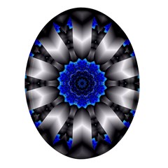 Kaleidoscope-abstract-round Oval Glass Fridge Magnet (4 Pack)