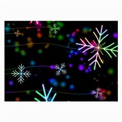 Snowflakes Snow Winter Christmas Large Glasses Cloth (2 Sides) by Bedest