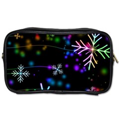 Snowflakes Snow Winter Christmas Toiletries Bag (two Sides) by Bedest