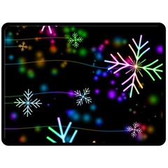 Snowflakes Snow Winter Christmas Two Sides Fleece Blanket (large) by Bedest