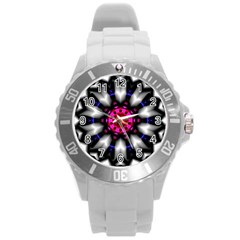 Kaleidoscope-round-metal Round Plastic Sport Watch (l)