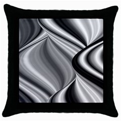 Waves-black-and-white-modern Throw Pillow Case (black) by Bedest