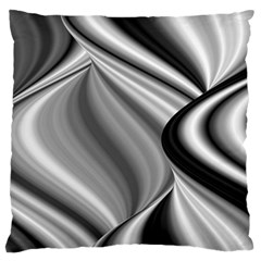 Waves-black-and-white-modern Large Premium Plush Fleece Cushion Case (two Sides)