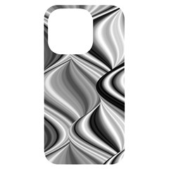 Waves-black-and-white-modern Iphone 14 Pro Black Uv Print Case