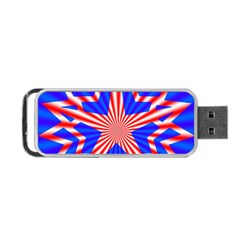 Star-explosion-burst-usa-red Portable Usb Flash (one Side)