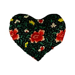 Background Vintage Japanese Design Standard 16  Premium Heart Shape Cushions by Bedest