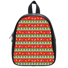 Christmas-papers-red-and-green School Bag (small) by Bedest